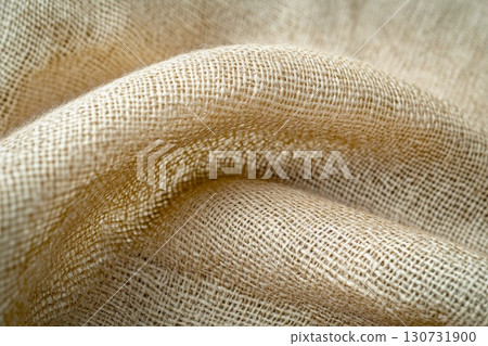 Soft and Airy Beige Linen Fabric Captures Elegance and Simplicity in Design Generative AI 130731900