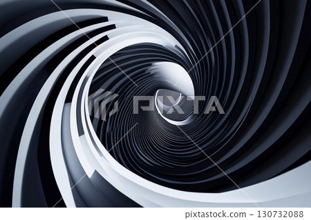 Geometric Spiral Illusion Creating Depth and Movement in Monochrome Tones Generative AI Geometric Spiral Illusion Creating Depth and Movement in Monochrome Tones Generative AI 130732088