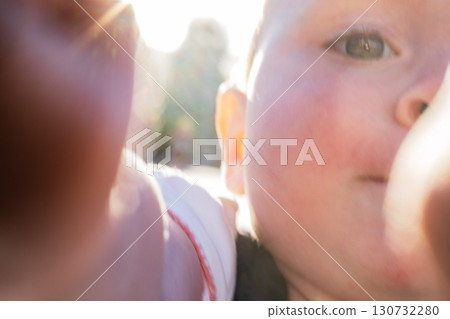 little toddler grabbing camera with hands, view on eye and face little toddler grabbing camera with hands, view on eye and face 130732280