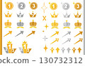 Gold ranking and arrow icon set 130732312
