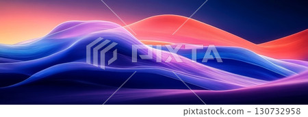 Abstract Dusky Wave Texture with Elegant Gradient Hues in a Serene Landscape of Soft Flows 130732958