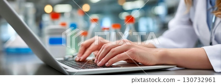 Scientist Analyzing Data and Conducting Research in a Modern Healthcare Laboratory Setting 130732961