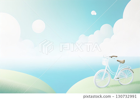 Sea view hill background material 130732991