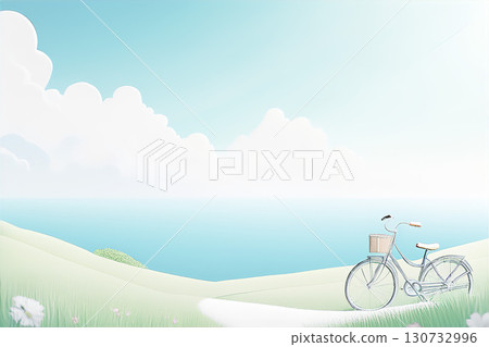 Sea view hill background material 130732996