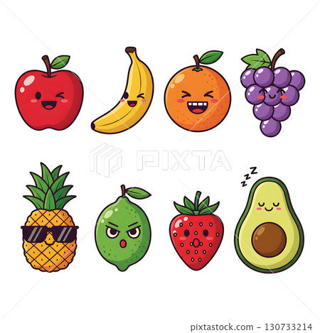 Fruits set. illustration design 130733214