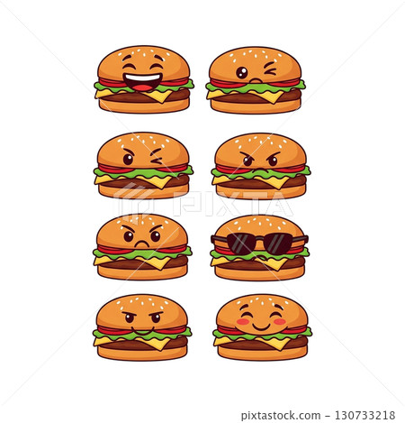 Hamburger set. illustration design Hamburger set. illustration design 130733218