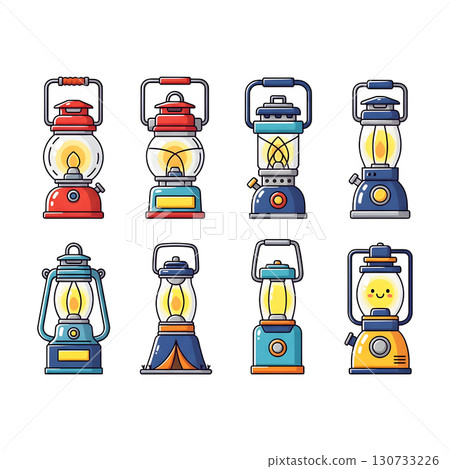 Family lifestyle. item Camping. Cartoon illustration design.	 130733226