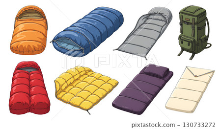 Family lifestyle. item Camping. Cartoon illustration design.	 130733272