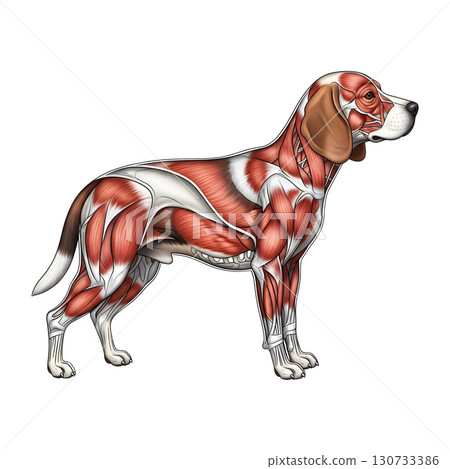 Beagle dog anatomy llustration Beagle dog anatomy llustration 130733386
