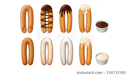 Churros set. illustration design Churros set. illustration design 130733395