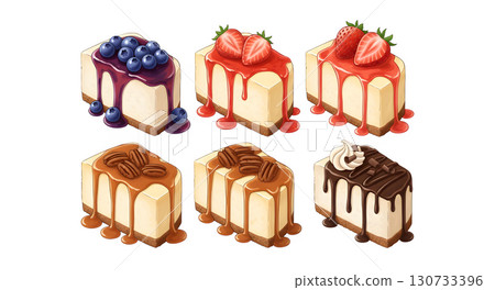 Cheesecake set. illustration design 130733396
