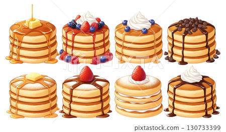 Pancake set. illustration design 130733399