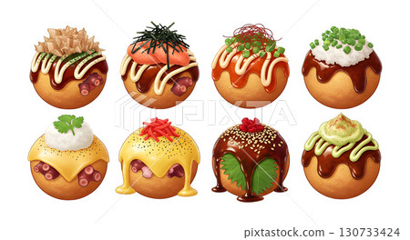 Japan food set. illustration design.	 130733424