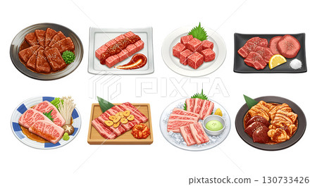 Japan food set. illustration design.	 130733426