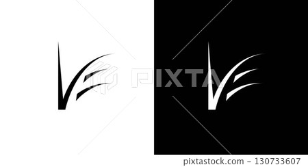 Abstract and elegant  VE letter initial logo design 130733607