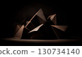 Close up of a pile of chocolate shaped like triangles. Concept of indulgence and luxury 130734140