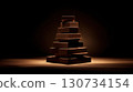 Stack of chocolate bars is piled on top of each other. Luxury chocolate. 130734154