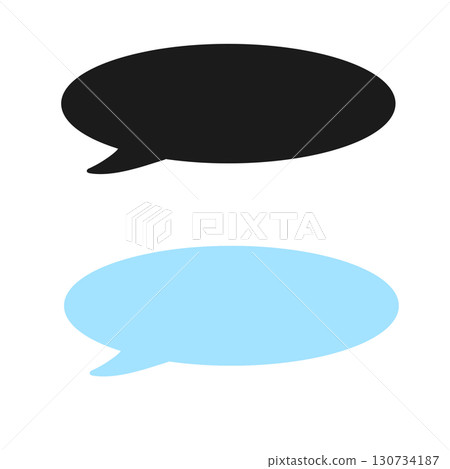 Speech bubble black light blue simple Speech bubble black light blue simple 130734187