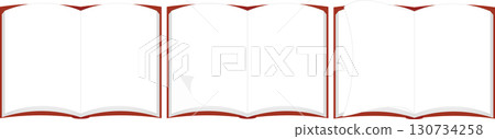 A set of open, moving, red, plain books 130734258