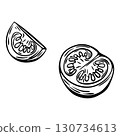 Tomato engraving sketch for Mediterranean food and coloring 130734613