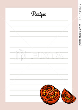 Tomato sketch recipe card in Mediterranean cuisine style 130734617