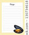 Mediterranean seafood recipe card with mussel illustration 130734618
