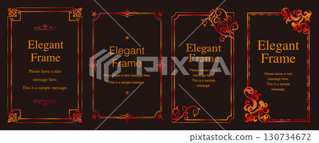 Luxurious and elegant frame set, decorative borders, ornamental design, elegant accents, red, gradient Luxurious and elegant frame set, decorative borders, ornamental design, elegant accents, red, gradient 130734672