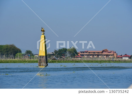 Myanmar, Inle Lake, the site where the sacred bird Karaweik's boat sank 130735242
