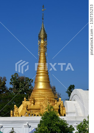Myanmar, Inle Lake, Shwe Yangpyi Monastery, pagoda Myanmar, Inle Lake, Shwe Yangpyi Monastery, pagoda 130735253