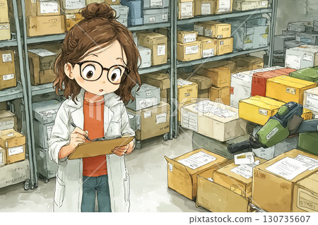 美優系列:美優在藥品倉庫檢查貨物 美優系列:美優在藥品倉庫檢查貨物 130735607