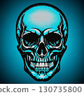 Light blue skeleton light blue background 130735800