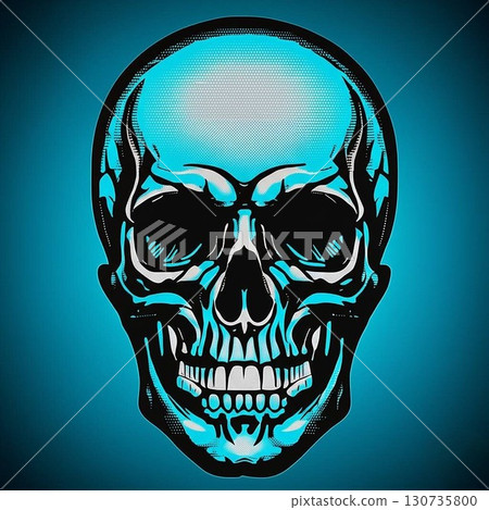 Light blue skeleton light blue background Light blue skeleton light blue background 130735800