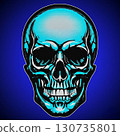 Light blue skeleton blue background 130735801