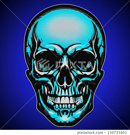 淺藍色骨架藍色背景 淺藍色骨架藍色背景 130735801