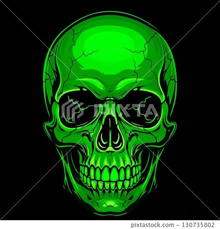綠色骨架黑色背景 綠色骨架黑色背景 130735802