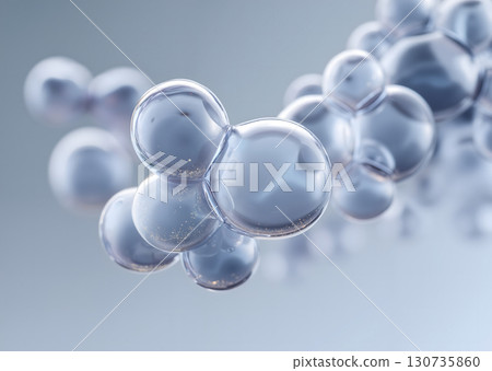Transparent Shiny Bubbles Cluster with Soft Glow 130735860