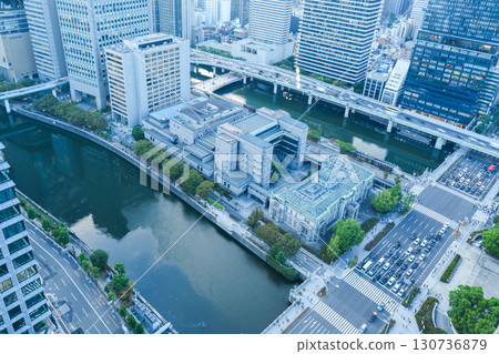 Evening view of Midosuji and Nakanoshima from a high-rise building in Yodoyabashi, Osaka Evening view of Midosuji and Nakanoshima from a high-rise building in Yodoyabashi, Osaka 130736879