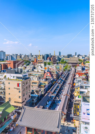 Tokyo cityscape, Japan, September 1st. Extremely hot... Inbound tourism continues... It's like a foreign country... Sensoji Temple crowded with foreign tourists 130737105