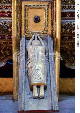 Myanmar, Inle Lake, Nga Phe Monastery, prostrate statue Myanmar, Inle Lake, Nga Phe Monastery, prostrate statue 130737485