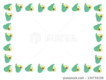 Cute avocado border, A4 paper frame background Cute avocado border, A4 paper frame background 130738199