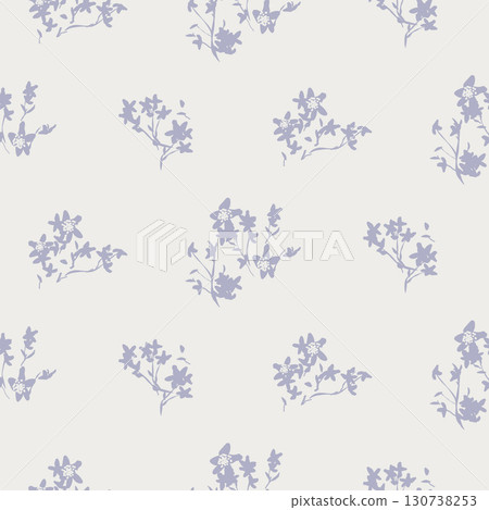 Flower pattern cream purple background with meadow flowers. Farmhouse violet backdrop and tiny floral bunches grandmillenial style Flower pattern cream purple background with meadow flowers. Farmhouse violet backdrop and tiny floral bunches grandmillenial style 130738253