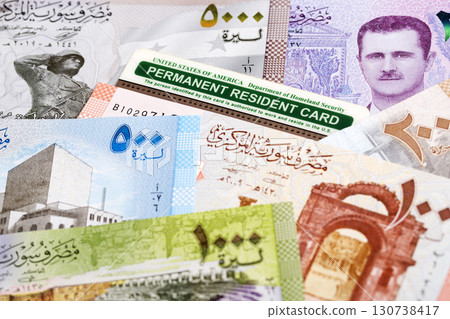 American Permanent Resident Card on Syrian money American Permanent Resident Card on Syrian money 130738417