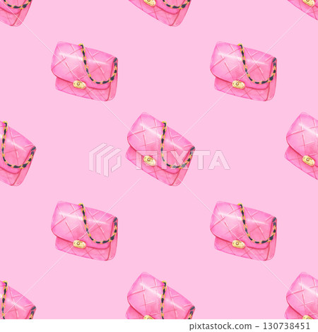 Seamless pattern with pink handbags on light pink background Seamless pattern with pink handbags on light pink background 130738451