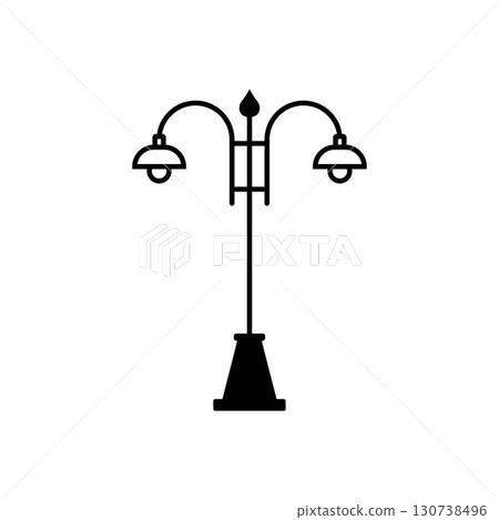 Street lamp line icon vector flat design 130738496