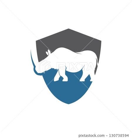 Rhino illustration logo silhouette vector 130738594