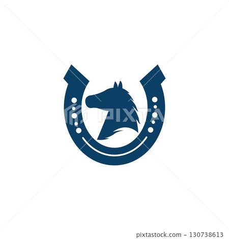 Horseshoe logo icon vector flat design template 130738613