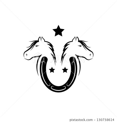 Horseshoe logo icon vector flat design template 130738614