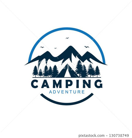 Camp Logo design, Tent Camping logo vector design 130738749