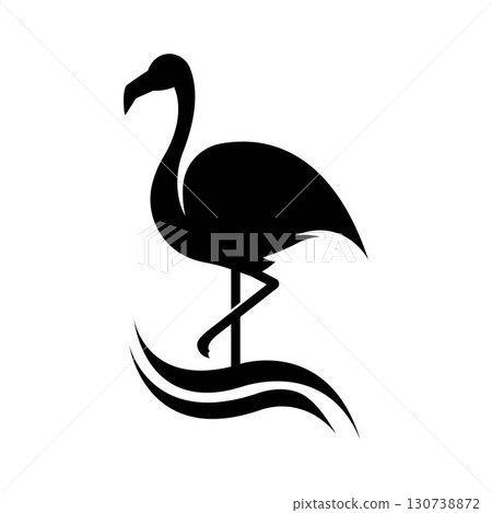 Flamingo logo ilustration vector 130738872