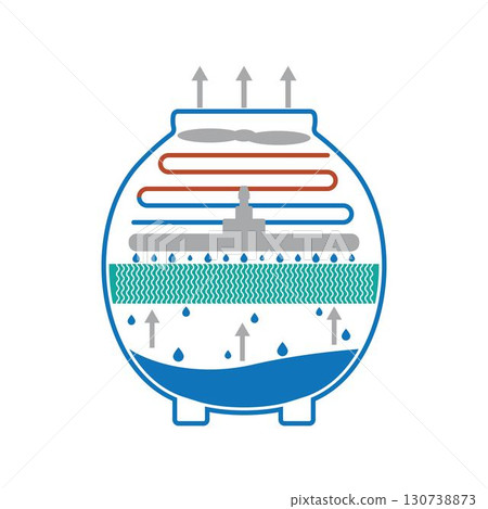 water cooling tower system daigram illustration water cooling tower system daigram illustration 130738873